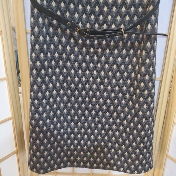 Yumi Diamond Print Belted Dress Sz 2/4 - Picture 4 of 8